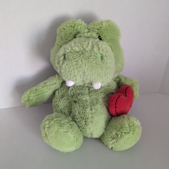 MTY International Green Alligator Plush Red Heart Stuffed Animal Gator - Picture 2 of 12
